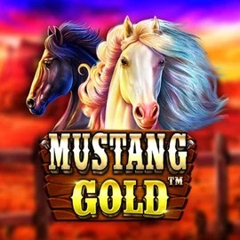 Mustang Gold online game logo by Pragmatic Play on kingmaker-kazino.com